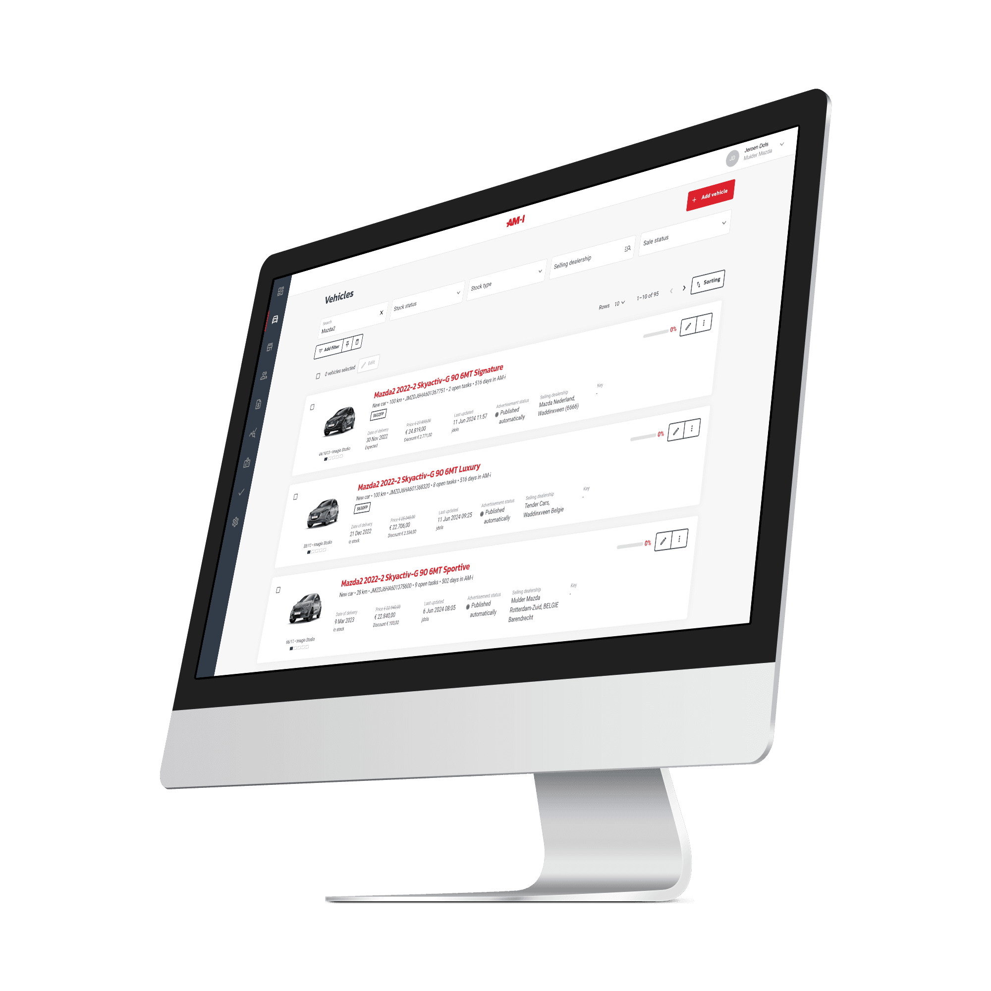 Preview of web application of Automotive Intelligence